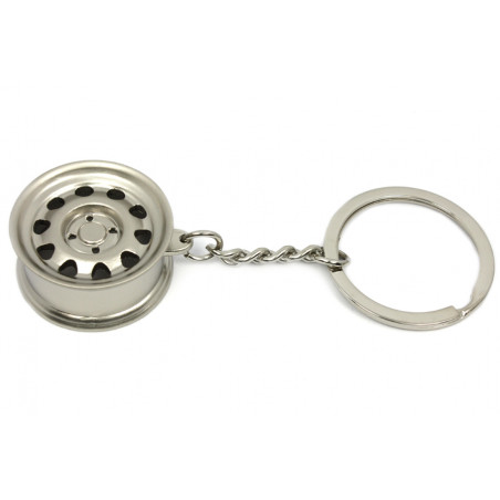 Stahlfelge Schlüsselanhänger silber matt – Tuning Accessoire JDM